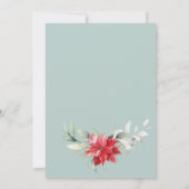 Elegant Poinsettia Winter Greenery BRIDAL LUNCHEON Kaart (Achterkant)