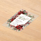 Elegant Poinsettia Winter Vrijgezellenfeest Acryl Uitnodigingen (Laagn)