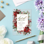 Elegant Poinsettia Winter Vrijgezellenfeest Acryl Uitnodigingen (Insitu (Huwelijk))