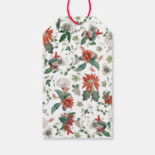 Elegant  Poinsettia WreatGold Name Cadeaulabel (Achterkant)