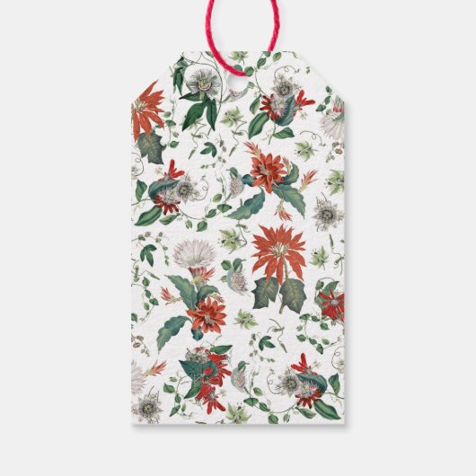 Elegant  Poinsettia WreatGold Name Cadeaulabel (Achterkant)