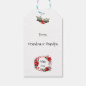 Elegant Poinsettia Wreath Personalized Cadeaulabel (Achterkant)