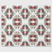 Elegant poinsettias cadeaupapier (Vlak)