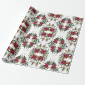 Elegant poinsettias cadeaupapier (Uitgerold)
