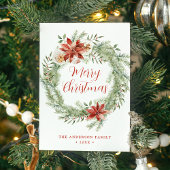 Elegant Poinsettias en Greenery Non-Photo Feestdagenkaart