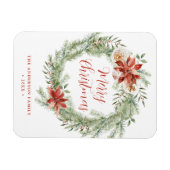 Elegant Poinsettias en Greenery Non-Photo Magneet (Horizontaal)