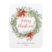 Elegant Poinsettias en Greenery Non-Photo Magneet (Verticaal)