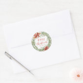 Elegant Poinsettias en Griekenland Ronde Sticker (Envelop)