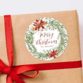 Elegant Poinsettias en Griekenland Ronde Sticker