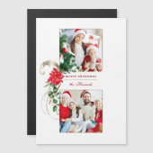 Elegant Poinsettias & Gold Scroll 2-foto (Voorkant / Achterkant)