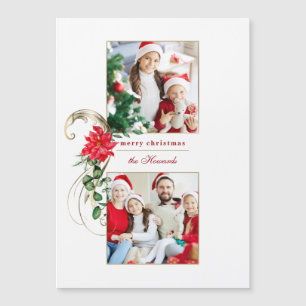 Elegant Poinsettias & Gold Scroll 2-foto