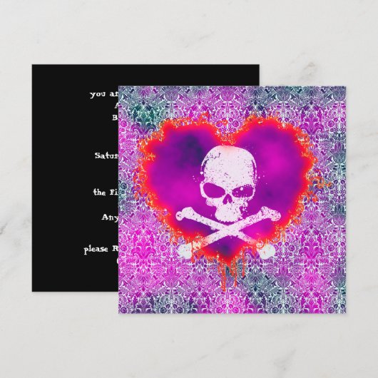 Elegant Poison Sweet 16 Gothic Birthday Kaart (Voorkant / Achterkant)