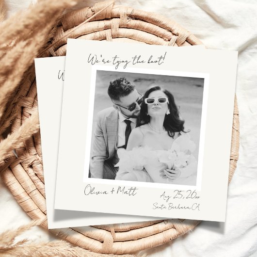 Elegant Polaroid Save the Date Wedding Kaart