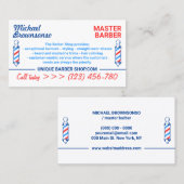 Elegant Pole Logo voor Barber Shop Visitekaartje (Voorkant / Achterkant)