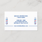 Elegant Pole Logo voor Barber Shop Visitekaartje (Achterkant)
