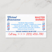 Elegant Pole Logo voor Barber Shop Visitekaartje (Voorkant)