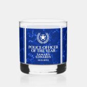 Elegant Police Officer of the Year Blue Marble Whisky Glas (Voorkant)
