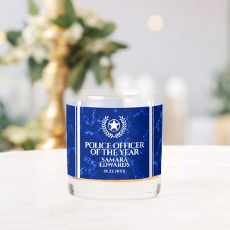 Elegant Police Officer of the Year Blue Marble Whisky Glas