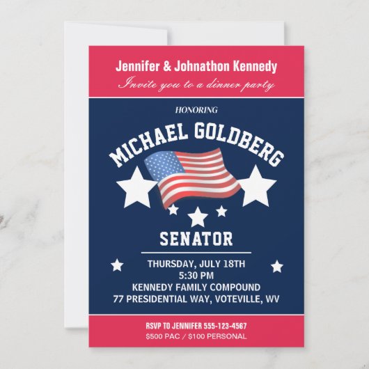 Elegant politiek diner uitnodiging (Voorkant)