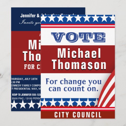 Elegant politiek diner uitnodiging (Voorkant / Achterkant)