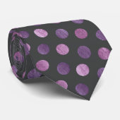 Elegant Polka Dot Lavender & Charcoal Gray Custom Stropdas (Opgerold)