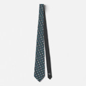 Elegant Polka Dot Personalized Blue Charcoal Gray Stropdas (Voorkant)