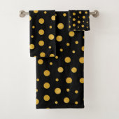 Elegant polka dots - Black Gold Bad Handdoek (Insitu)