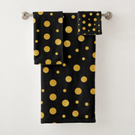 Elegant polka dots - Black Gold Bad Handdoek