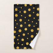 Elegant polka dots - Black Gold Bad Handdoek (Handdoek)