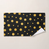 Elegant polka dots - Black Gold Bad Handdoek (Handdoek)