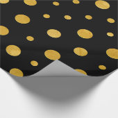 Elegant polka dots - Black Gold Cadeaupapier (Hoek)