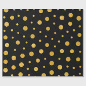 Elegant polka dots - Black Gold Cadeaupapier (Vlak)