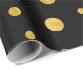 Elegant polka dots - Black Gold Cadeaupapier (Rol Hoek)