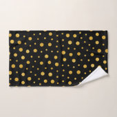 Elegant polka dots - Black Gold Handdoek (Handdoek)