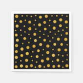 Elegant polka dots - Black Gold Servetten (Voorkant)