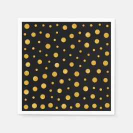 Elegant polka dots - Black Gold Servetten