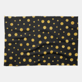 Elegant polka dots - Black Gold Theedoek (Horizontaal)