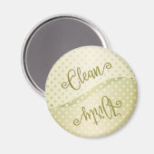 Elegant Polka Dots Clean Dirty Dishwasher Magnet (Voorkant / Achterkant)