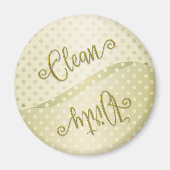 Elegant Polka Dots Clean Dirty Dishwasher Magnet (Voorkant)