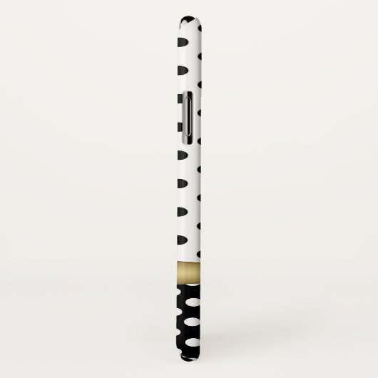 Elegant Polka Dots Gold Custom Monogram Case-Mate iPhone Case (Achterkant / rechts)