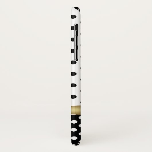 Elegant Polka Dots Gold Custom Monogram Case-Mate iPhone Case (Achterkant/links)