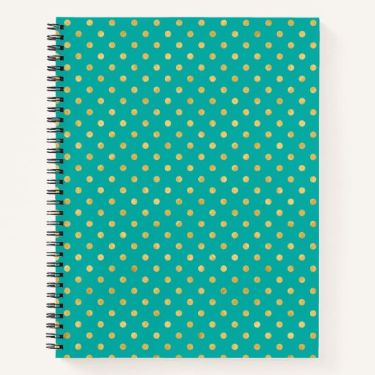Elegant Polka Dots - Mint & Gold- Notitieboek (Voorkant)