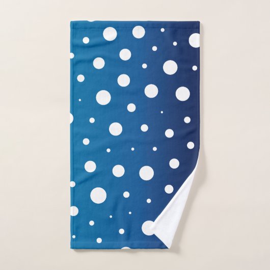 Elegant polka dots - Ocean Blue en White Bad Handdoek (Handdoek)