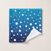 Elegant polka dots - Ocean Blue en White Bad Handdoek (Wasdoekje)