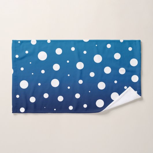 Elegant polka dots - Ocean Blue en White Bad Handdoek (Handdoek)