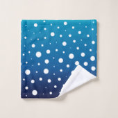 Elegant polka dots - Ocean Blue en White Bad Handdoek (Wasdoekje)