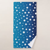 Elegant polka dots - Ocean Blue en White Badhanddoek (Badhanddoek)