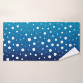 Elegant polka dots - Ocean Blue en White Badhanddoek (Badhanddoek)