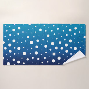 Elegant polka dots - Ocean Blue en White Badhanddoek