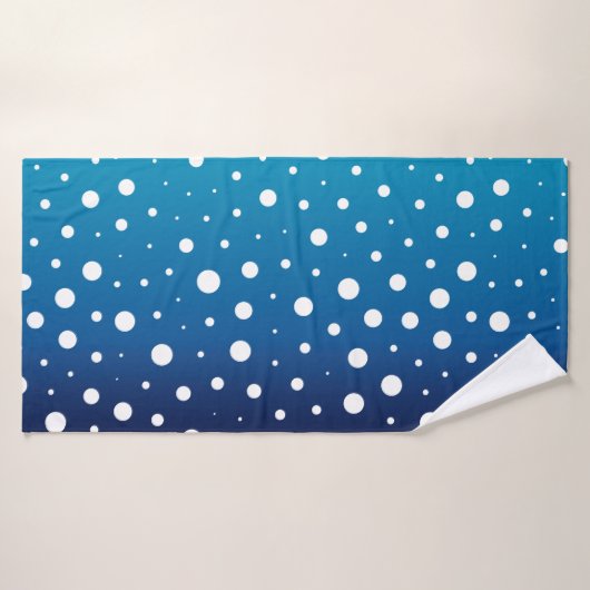 Elegant polka dots - Ocean Blue en White Badhanddoek (Badhanddoek)